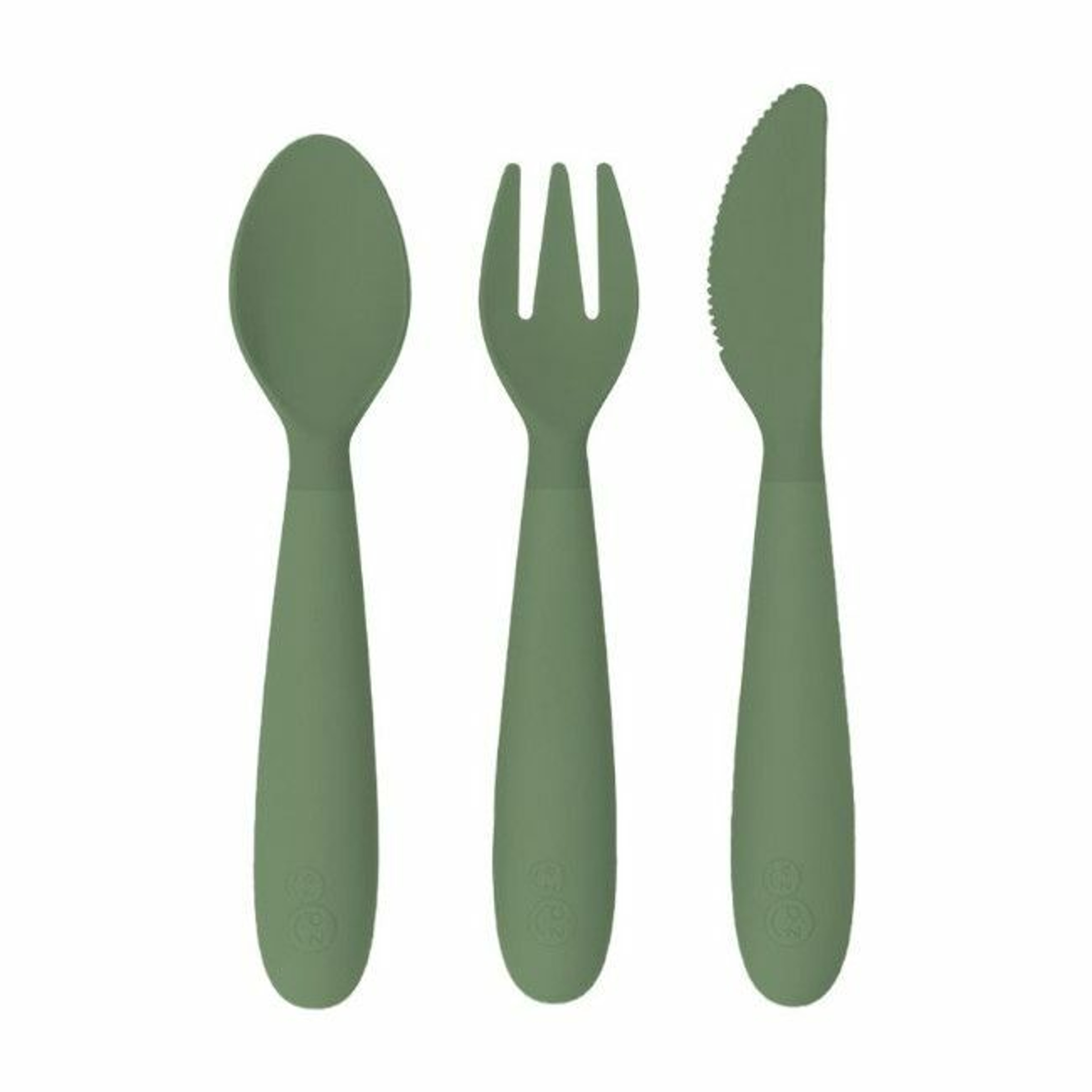 ezpz Pack of 3 Happy Utensils Olive Green EUHUO001