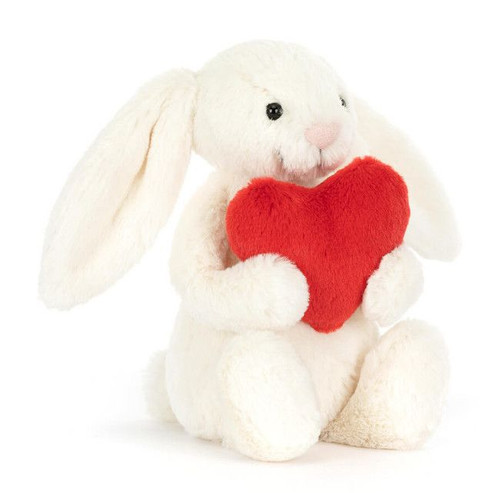Jellycat Peluche Coelhinho Tímido com Coração 31cm +0M BB3LOVEN Jellycat Bashful Bunny with Heart Soft Toy 31cm +0M BB3LOVEN