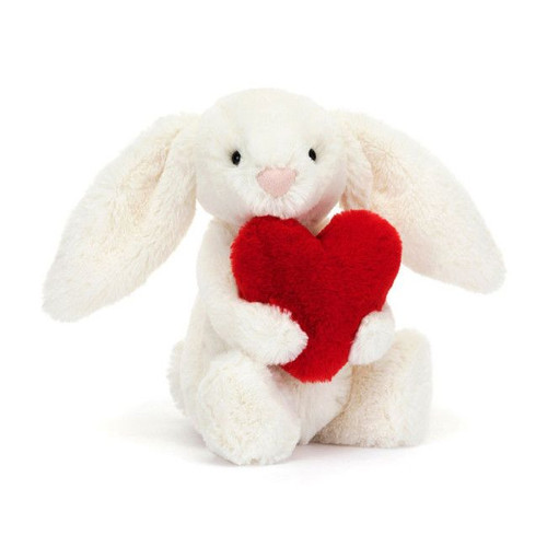 Jellycat Bashful Bunny Plush with Heart 18cm +0M BB6LOVEN