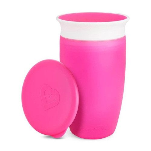Munchkin Copo com Tampa 360 Miracle 295ml Pink +12M 90226 Munchkin Miracle 360 Cup 295ml Pink +12M 90226