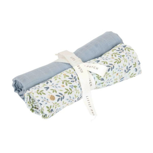 Little Dutch 2 Muslin Cloths 70x70 Forest Adventure & Denim Blue TE51844030