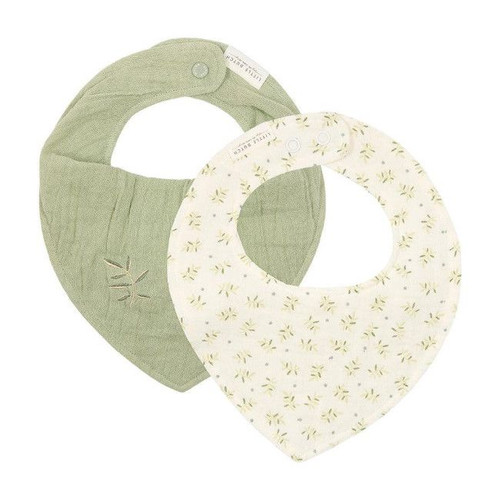 Little Dutch 2 Bandana Bibs Blueberry Leaves & Sage TE50114034
