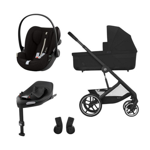 Cybex Balios S Lux Travel System + Cloud G i-Size + Carrycot S + Isofix Base G Moon Black