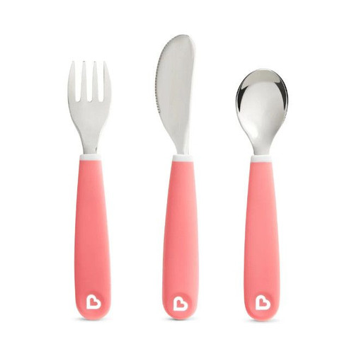 Munchkin Conjunto de Talheres Splash Light Pink +18M 9025002 Munchkin Splash Cutlery Set Light Pink +18M 9025002