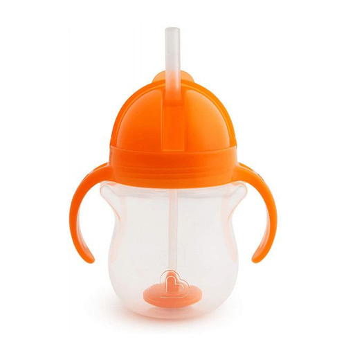 Munchkin Copo com Asas e Palhinha Tip&Sip 207ml Orange +6M 9012001 Munchkin Tip&Sip Straw Cup with Handles 207ml Orange +6M 9012001