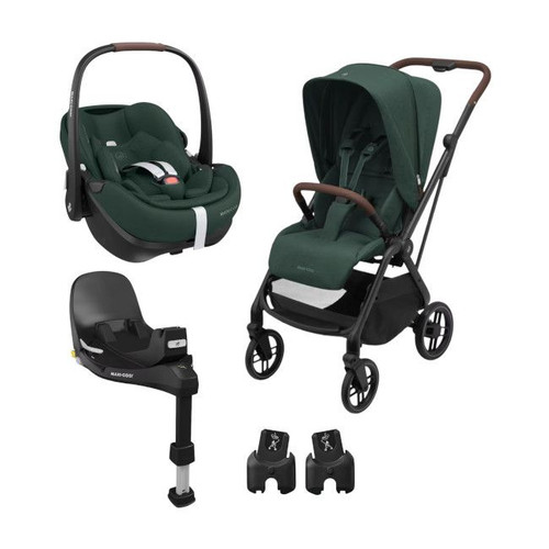 Maxi-Cosi Leona² Duo + Pebble 360 Pro2 Car Seat + FamilyFix 360 Pro Twillic Green