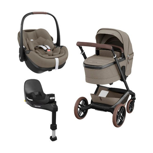 Maxi-Cosi Trio Fame + Carrycot + Pebble 360 Pro2 + Base Twillic Truffle