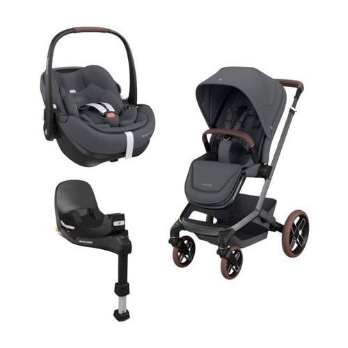Maxi-Cosi Duo Carrinho Fame + Ovinho Pebble 360 Pro2 + Base Twillic Graphite