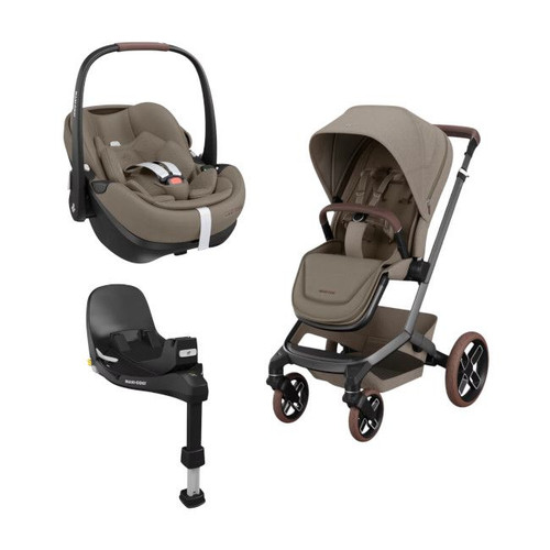 Maxi-Cosi Duo Carrinho Fame + Ovinho Pebble 360 Pro2 + Base Twillic Truffle