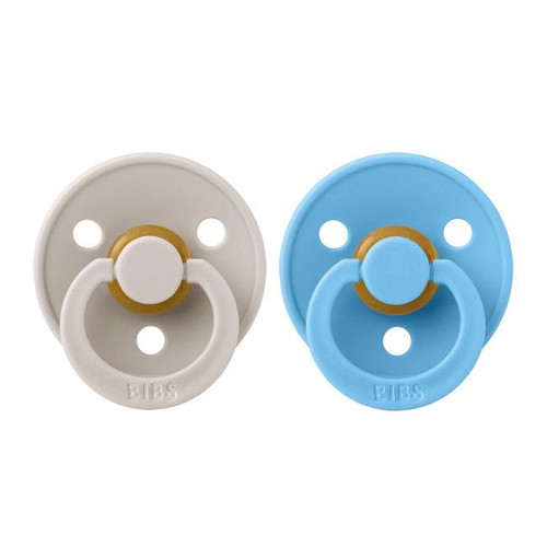 BIBS 2 Colour Round Latex Dummies Mushroom/Breeze 6-18M