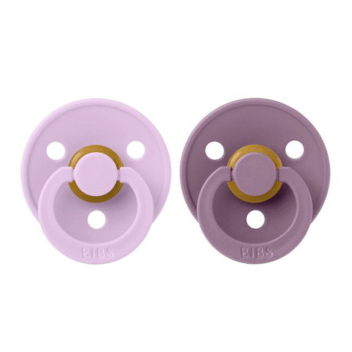 BIBS 2 Colour Latex Round Dummies Violet Sky/Mauve 0-6M