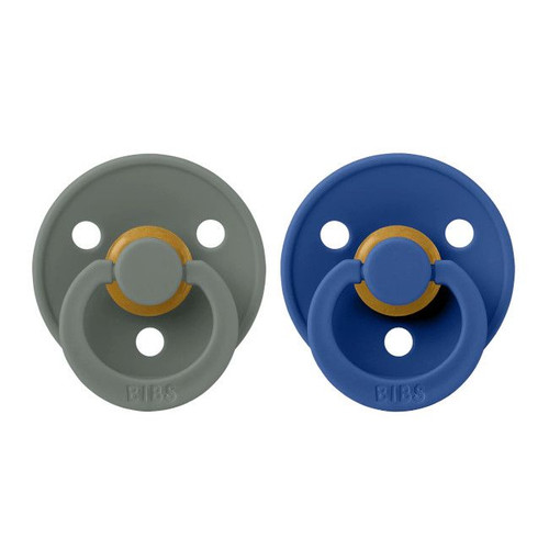 BIBS 2 Colour Round Latex Dummies Pine/Cornflower 0-6M