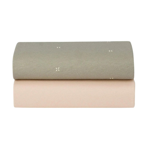 Snüz 2 Fitted Crib Sheets Sage Cross BD028BT