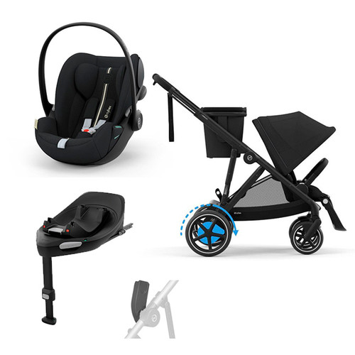 Cybex Trio eGAZELLE + CLOUD G i-SIZE Plus + Alcofa GAZELLE S + Base Isofix G Moon Black