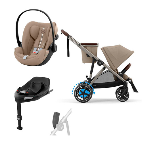 Cybex Trio eGAZELLE + CLOUD G i-SIZE Plus + Alcofa + Base Isofix G Almond Beige