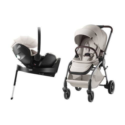 Britax Römer Carrinho Rio + Ovinho BabySafe Pro + Base Vario Lux Soft Taupe