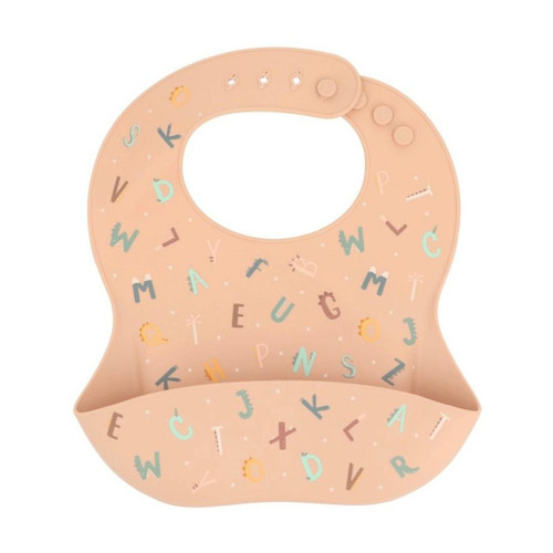 Tutete Silicone Bib with Pocket Funny Letters
