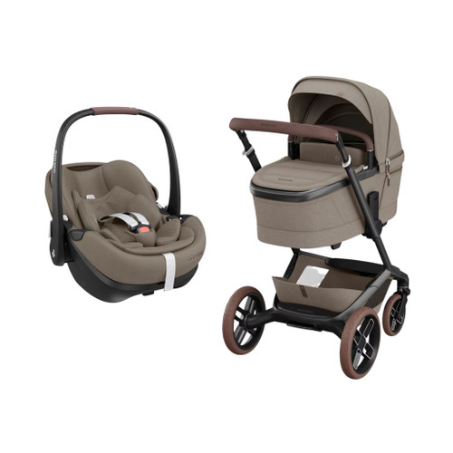 Maxi-Cosi Trio Carrinho Fame + Alcofa + Ovinho Pebble 360 Pro2 Twillic Truffle