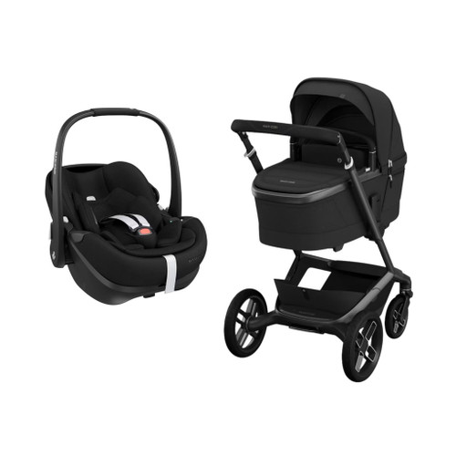 Maxi-Cosi Trio Fame Stroller + Carrycot + Pebble 360 Pro2 Car Seat Twillic Black