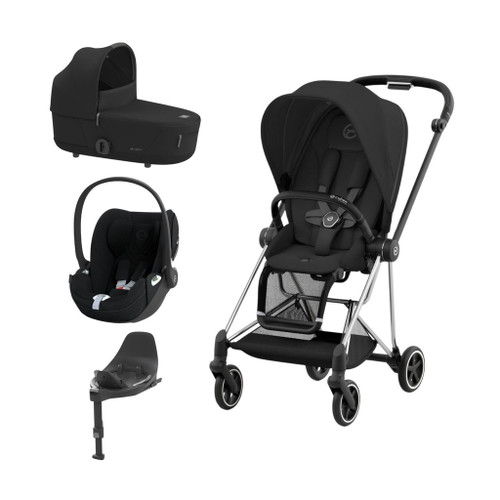 Cybex Trio MIOS NG Chrome Black + Carrycot + Isofix Base + CLOUD T i-Size Sepia Black