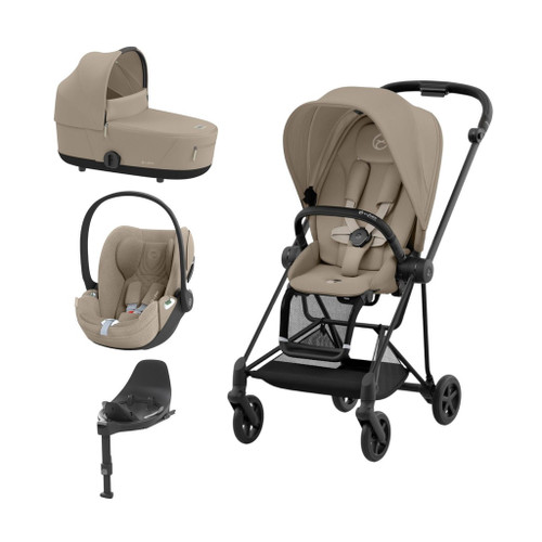 Cybex Trio MIOS NG Matt Black + Carrycot + Isofix Base + CLOUD T i-Size Cozy Beige