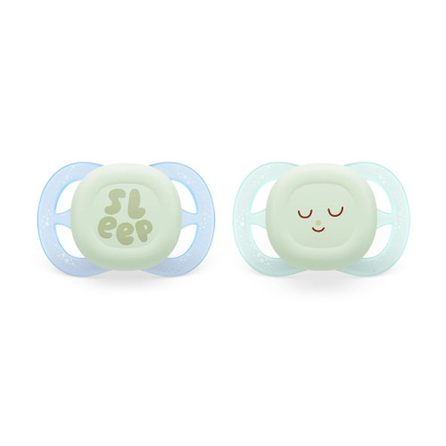 Philips AVENT Ultra Start Night 2 Soothers Pattern Green/Blue 0-2M 177SCF075/18