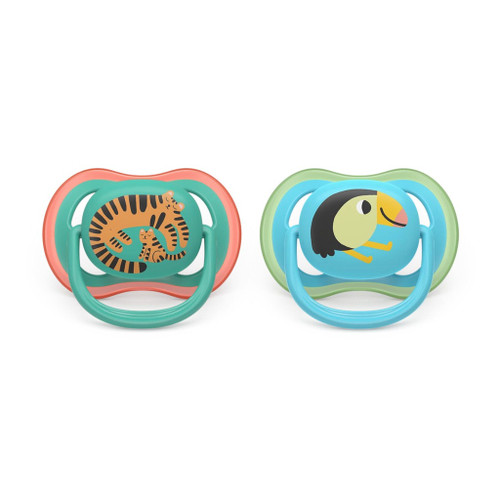 Philips AVENT Ultra Air 2 Soothers Tiger/Toucan 6-18M 177SCF087/11