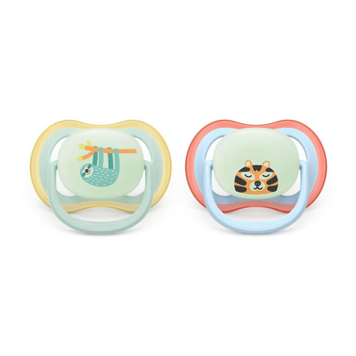 Philips AVENT Ultra Air Night 2 Soothers Sloth/Tiger 0-6M 177SCF376/24