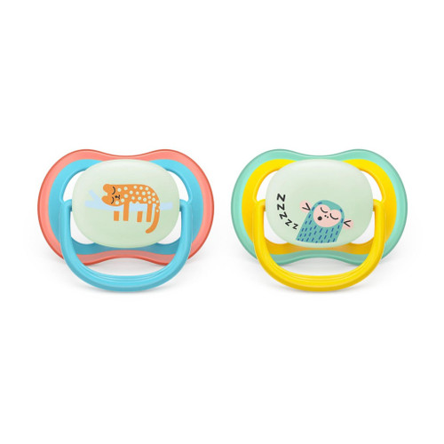 Philips AVENT Ultra Air Night 2 Soothers Leopard/Monkey +18M 177SCF376/32