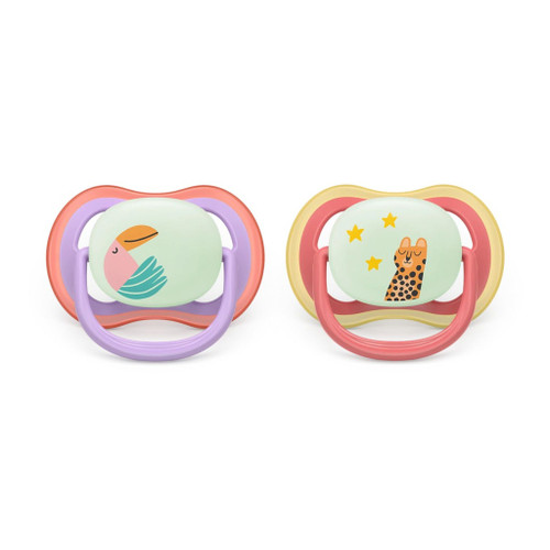 Philips AVENT Ultra Air Night 2 Soothers Parrot/Leopard +18M 177SCF376/33