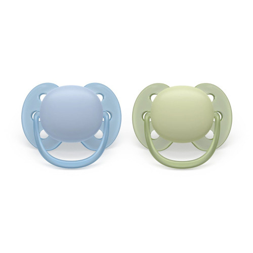 Philips AVENT Ultra Soft 2 Soothers Blue/Green 0–6M 177SCF091/37
