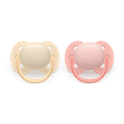 Philips AVENT Ultra Soft 2 Soothers Beige/Pink 0-6M 177SCF091/38