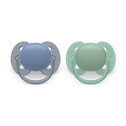 Philips AVENT Ultra Soft 2 Soothers Blue/Green 6-18M 177SCF091/42
