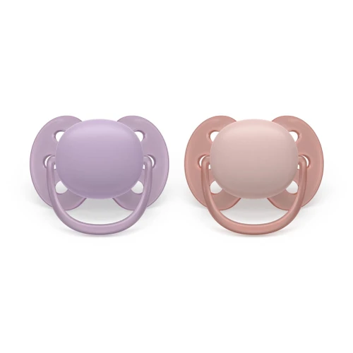 Philips AVENT 2 Chupetas Ultra Soft Roxo/Rosa 6-18M 177SCF091/43