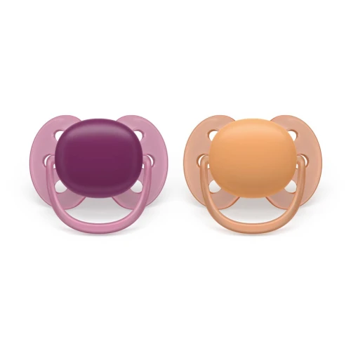 Philips AVENT 2 Chupetas Ultra Soft Rosa/Laranja +18M 177SCF093/03