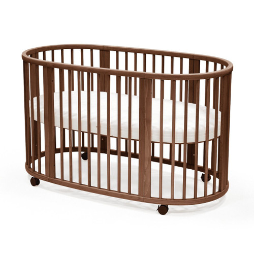 Stokke Cot Bundle Sleepi V3 Warm Brown with Mattress and Fitted Sheet