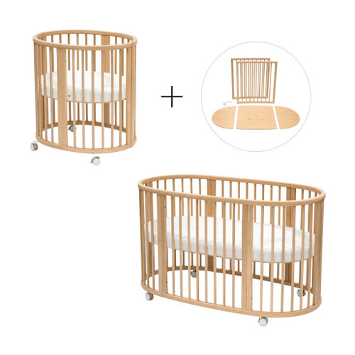 Stokke Cot Bundle Sleepi V3 Natural with Mattress, Fitted Sheet and Extension Kit