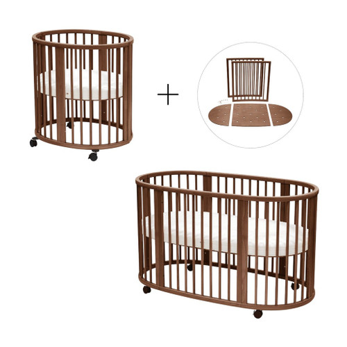 Stokke Cot Bundle Sleepi V3 Warm Brown with Mattress, Fitted Sheet and Extension Kit