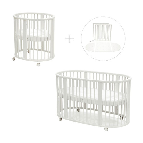 Stokke Cot Bundle Sleepi V3 White with Mattress, Fitted Sheet and Extension Kit