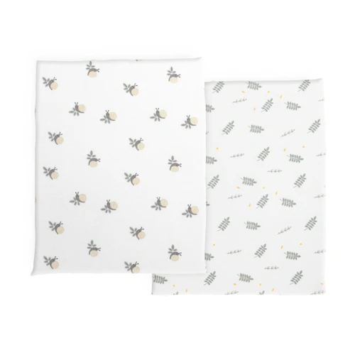 Chicco 2 Fitted Sheets for Next2Me Forever Crib Bamboo Greenery 09101122350990