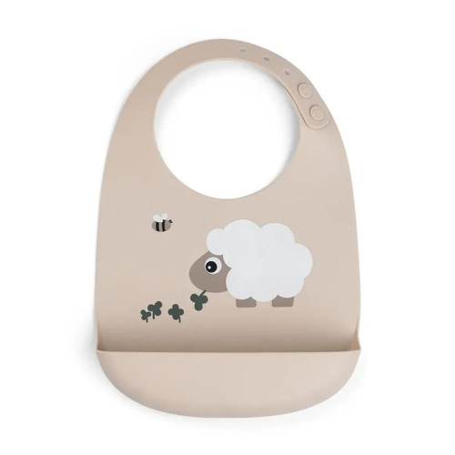 Done by Deer Silicone Bib with Pocket Sheepy Sand 1359689