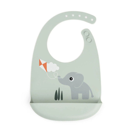 Done by Deer Silicone Bib with Pocket Playground Green 1359523