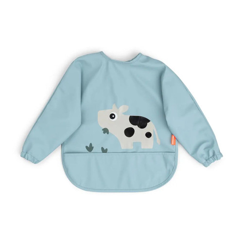Done by Deer Sleeved Bib with Pocket Tiny Farm Blue 1353732