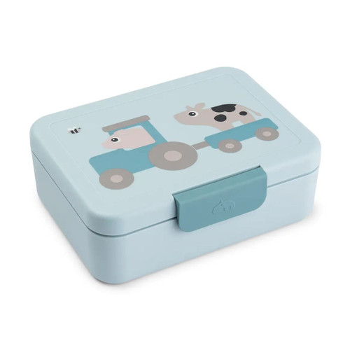 Done by Deer Lunch Box with Divider Tiny Farm Blue 1256722