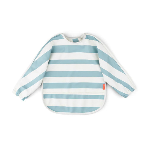 Done by Deer Sleeved Bib with Pocket Stripes Blue 1333202