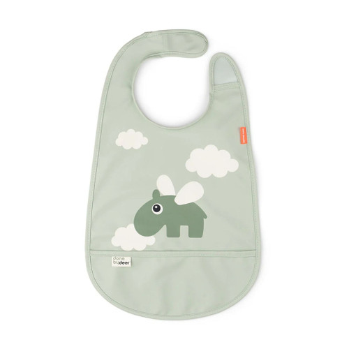 Done by Deer Waterproof Bib with Pocket Happy Clouds Green 1333283