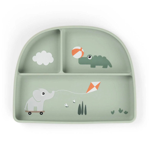 Done by Deer Stick&Stay Divided Plate Playground Green 1769623