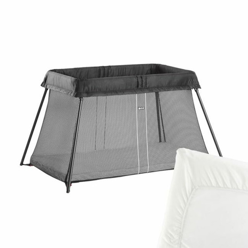BabyBjörn Pack Cama de Viagem com Lençol Ajustável Light Preto 640001 BabyBjörn Pack Travel Bed with Adjustable Sheet Light Black 640001