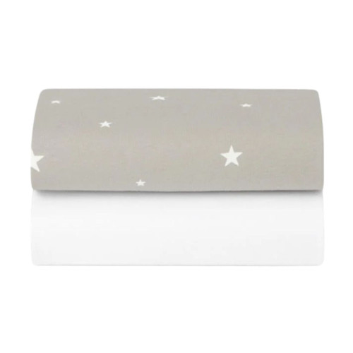 Snüz 2 Fitted Crib Sheets Grey Star BD028BR