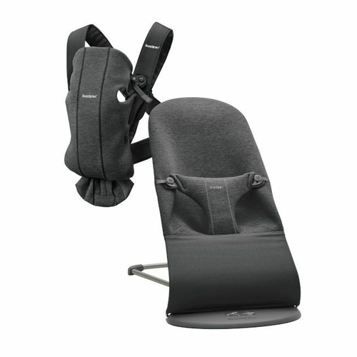 BabyBjörn Pack Bliss Bouncer 3D Jersey & Baby Carrier Mini Charcoal Grey 608076